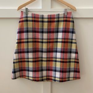 boden plaid a-line wool skirt